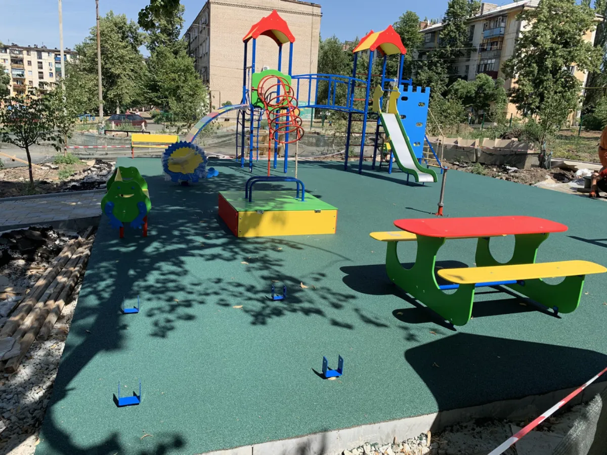 Poured in place rubber surfacing installed by B-Cool Surfacing