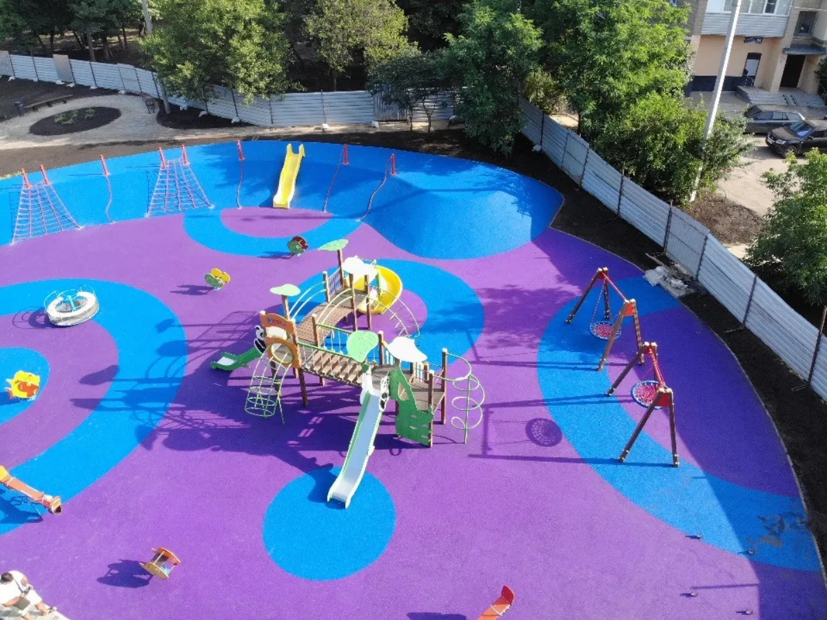 Poured in place rubber surfacing installed by B-Cool Surfacing