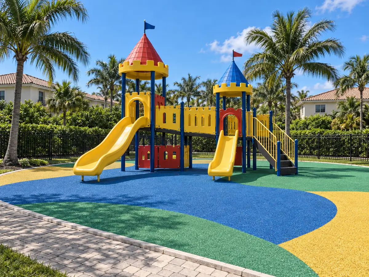 Poured in place rubber surfacing installed by B-Cool Surfacing