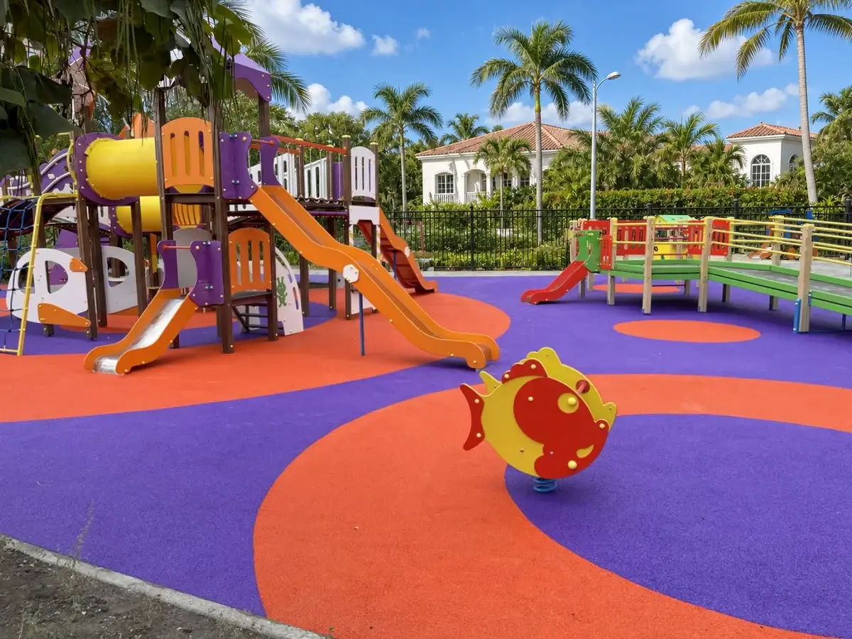 Poured in place rubber surfacing installed by B-Cool Surfacing