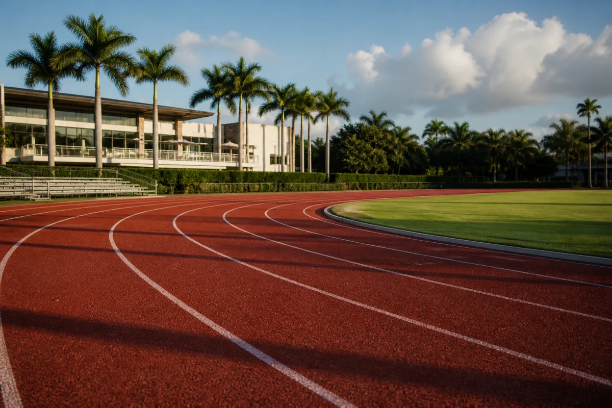 Running track in cushioned rubber surfacing in South Florida
